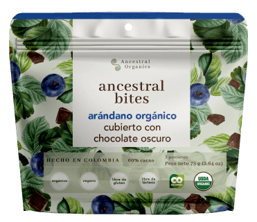 Bites de arándano Orgánico cubierto con chocolate oscuro